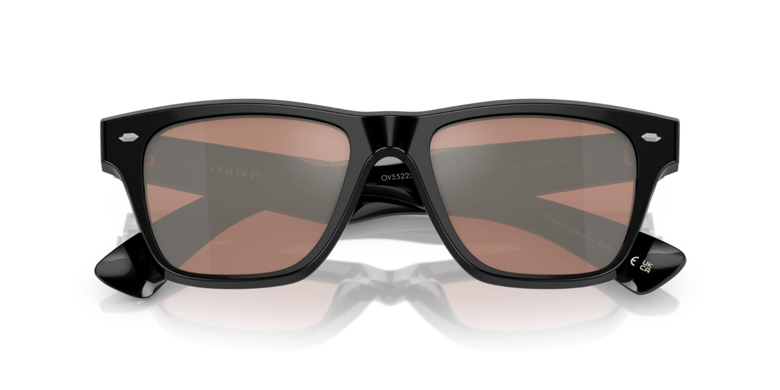 Pre-owned Oliver Peoples Oliver Sixties Sun Ov 5522su Black/persimmon Mirrored Sunglasses