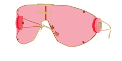 Pre-owned Versace Ve2268 100284 Gold Pink 42 Mm Men's Sunglasses