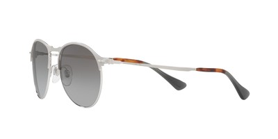 Pre-owned Persol Po7649s 1068m3 Mt Silver Grad Green Polarized 53 Mm Men's Sunglasses