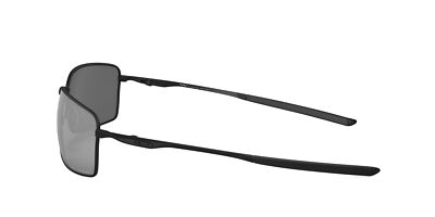 Pre-owned Oakley Square Wire Sunglasses, Matte Black Frame, Black Iridium Polarized Lens
