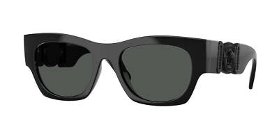 Pre-owned Versace Sunglasses Ve4479u 536087 52mm Black / Dark Grey Lens In Gray