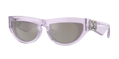 Pre-owned Burberry Be4422u 40956g Violet Light Grey Mirror Silver 58 Mm Women's Sunglasses