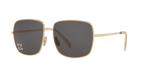 Pre-owned Celine Cl40284u 30a Triomphe Metal Sunglasses Gold Frame Grey Lens Authentic In Gray