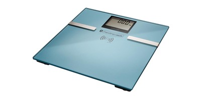 Glas-Diagnosewaage Bluetooth SBF 70 Sanitas blau Körperwaage Körperfettwaage Fit