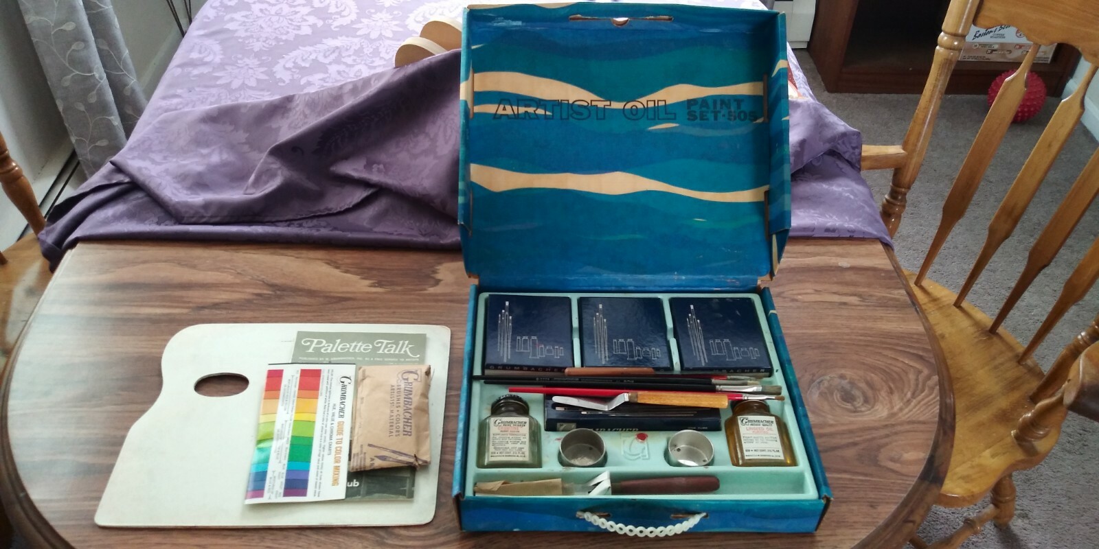 Vintage 1968 Grumbacher Artist Oil Paint Set #505