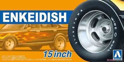 Aoshima 1/24 Rim & Tire Set (108) Enkei Dish 15" 06625