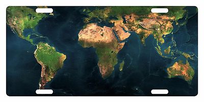 WORLD MAP Custom License Plate GEOGRAPHY Earth Version