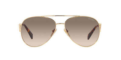 Pre-owned Prada Sunglasses Pr73zs Zvn3d0 61mm Pale Gold / Light Brown Gradient Lens