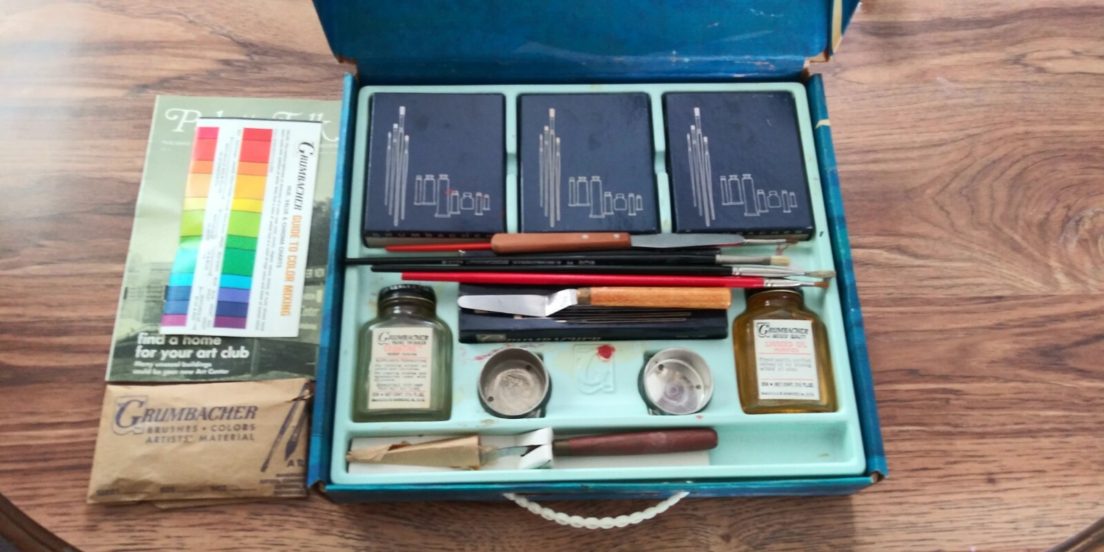 Vintage 1968 Grumbacher Artist Oil Paint Set #505