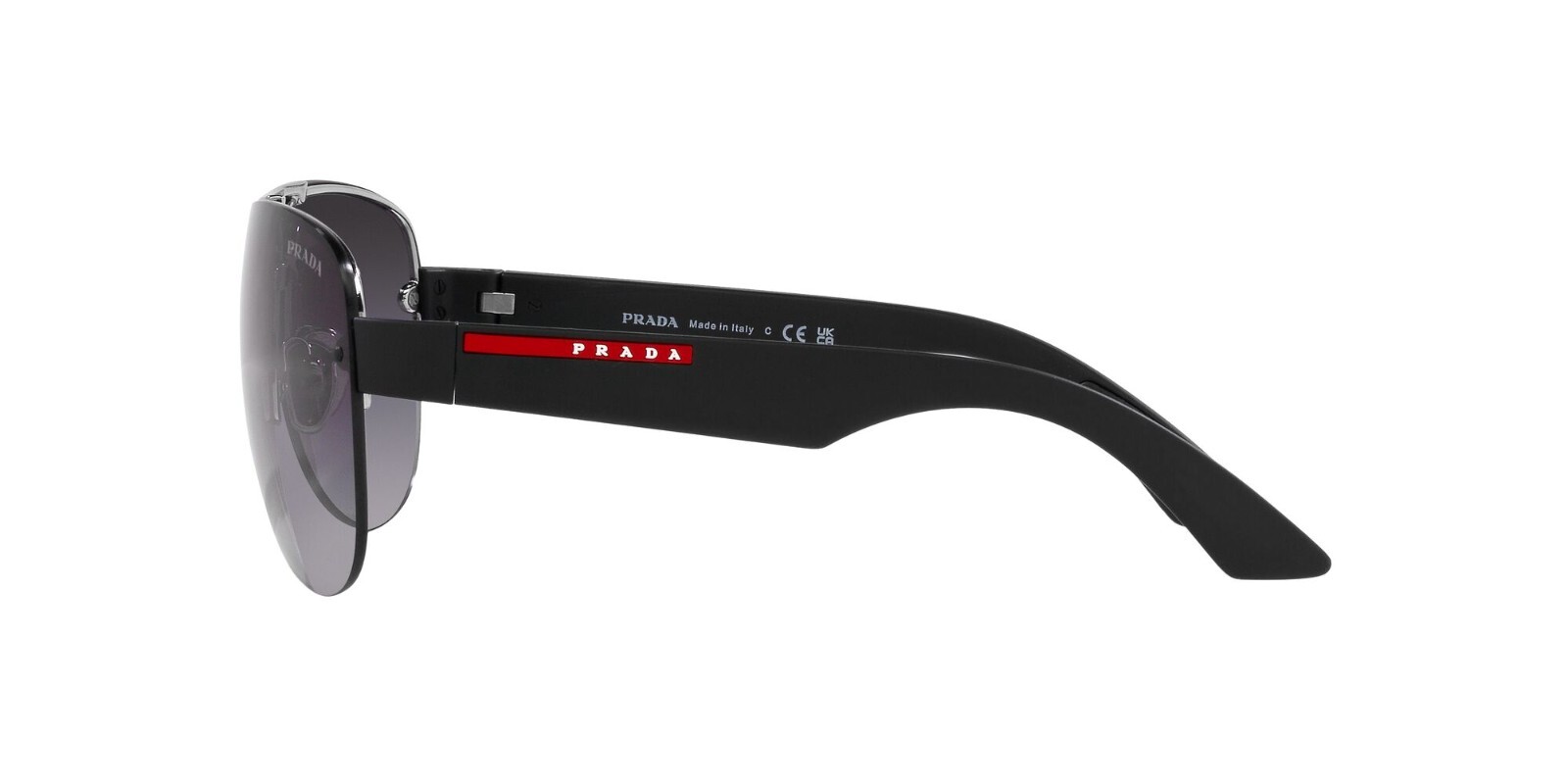 Pre-owned Prada Linea Rossa Ps 55ys Silver/grey Shaded (1bc-09u) Sunglasses