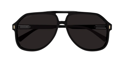 Pre-owned Gucci Gg1042s-001 Pilot Black In Gray