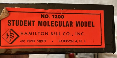 Vintage No. 1200 Wood Student Molecular Model Kit by Hamilton Bell Co., Used
