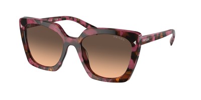Pre-owned Prada Pr 23zs 18n50c Cognac Tortoise Brown Gradient 54mm Women's Sunglasses In Brown Gradient Grey