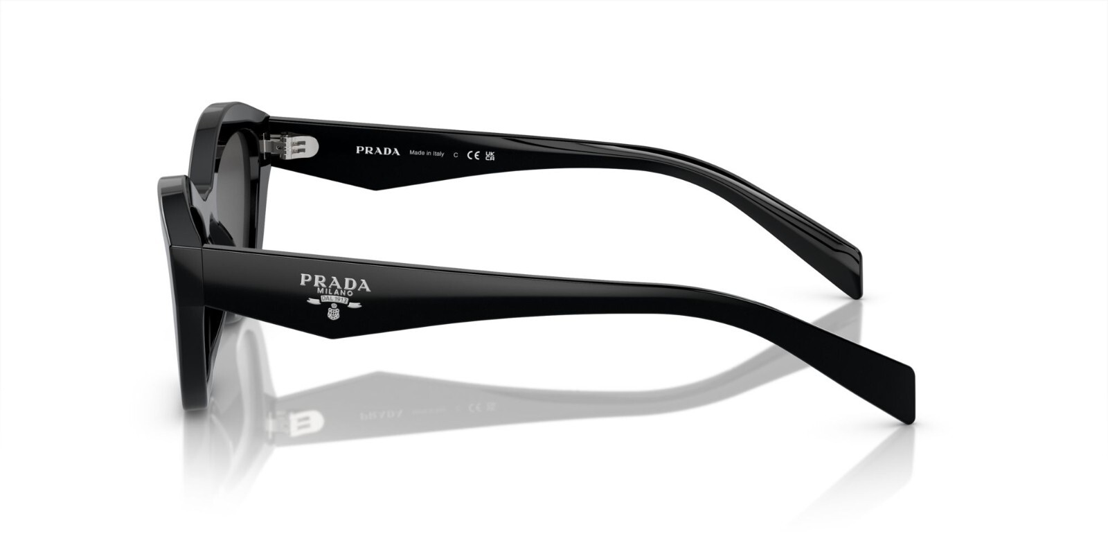 Pre-owned Prada Pr A02s Black/dark Grey (16k-08z) Sunglasses In Gray