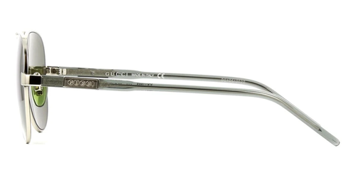 Pre-owned Gucci Gg1163s-002 Pilot Silver Green