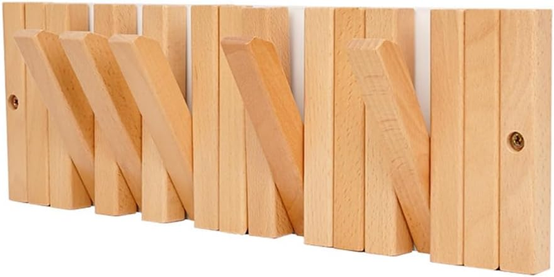 Piano Coat Rack, Flip down Coat Hooks, Wall Mounted Beechwood Coat Hook, Hidden
