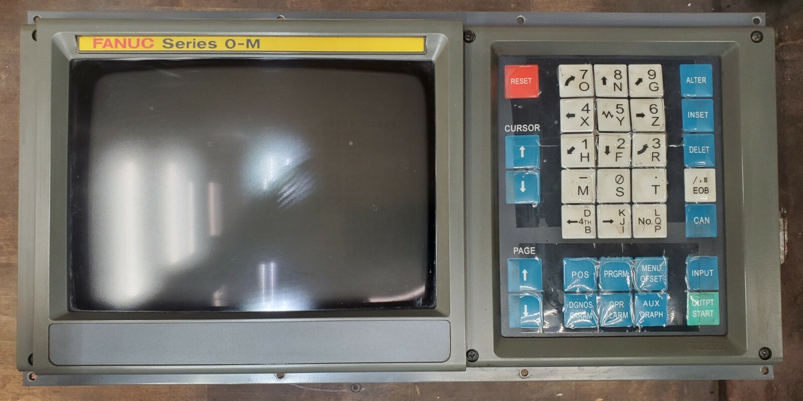 Fanuc OM OM-C monitor display screen keypad, CRT, A02B-0092 Fanuc OM OM-C monitor display screen keypad, CRT, A02B-0092