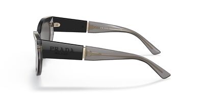 Pre-owned Prada Sunglasses Pr03ws 03m5s0 55mm Tranpsarent Grey / Dark Grey Lens In Gray