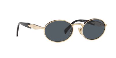Pre-owned Prada Sunglasses Pr 65zs Zvn09t Gold Grey Woman In Gray