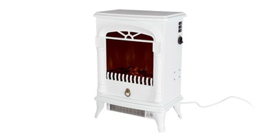 Silvercrest Elektro-Standkamin mit Holzfeuer-Effekt weiß Kamin *B-Ware