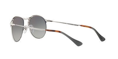 Pre-owned Persol Po7649s 1068m3 Mt Silver Grad Green Polarized 53 Mm Men's Sunglasses