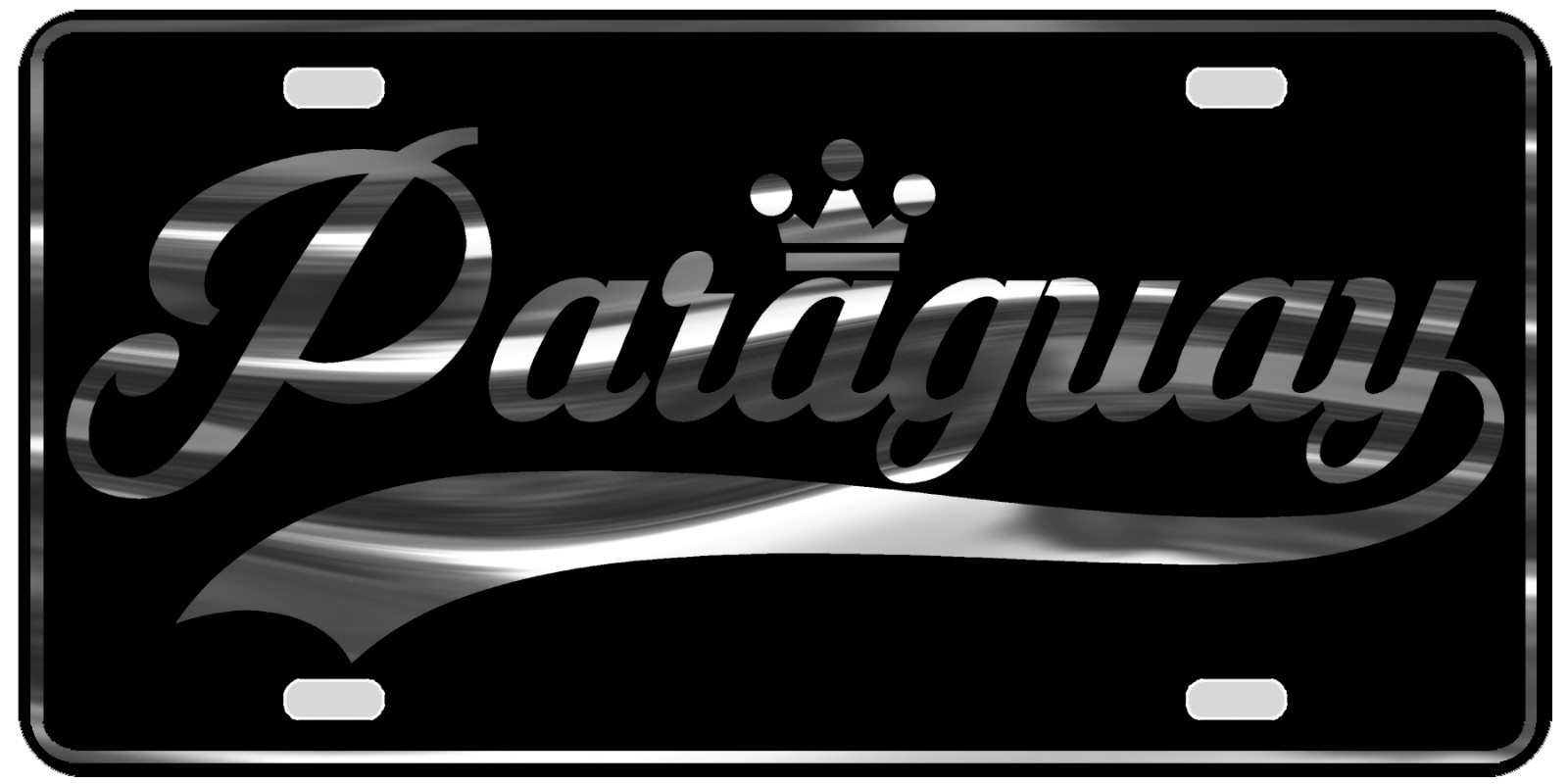 Paraguay License Plate All Mirror Plate & Chrome and Regular Vinyl Choices