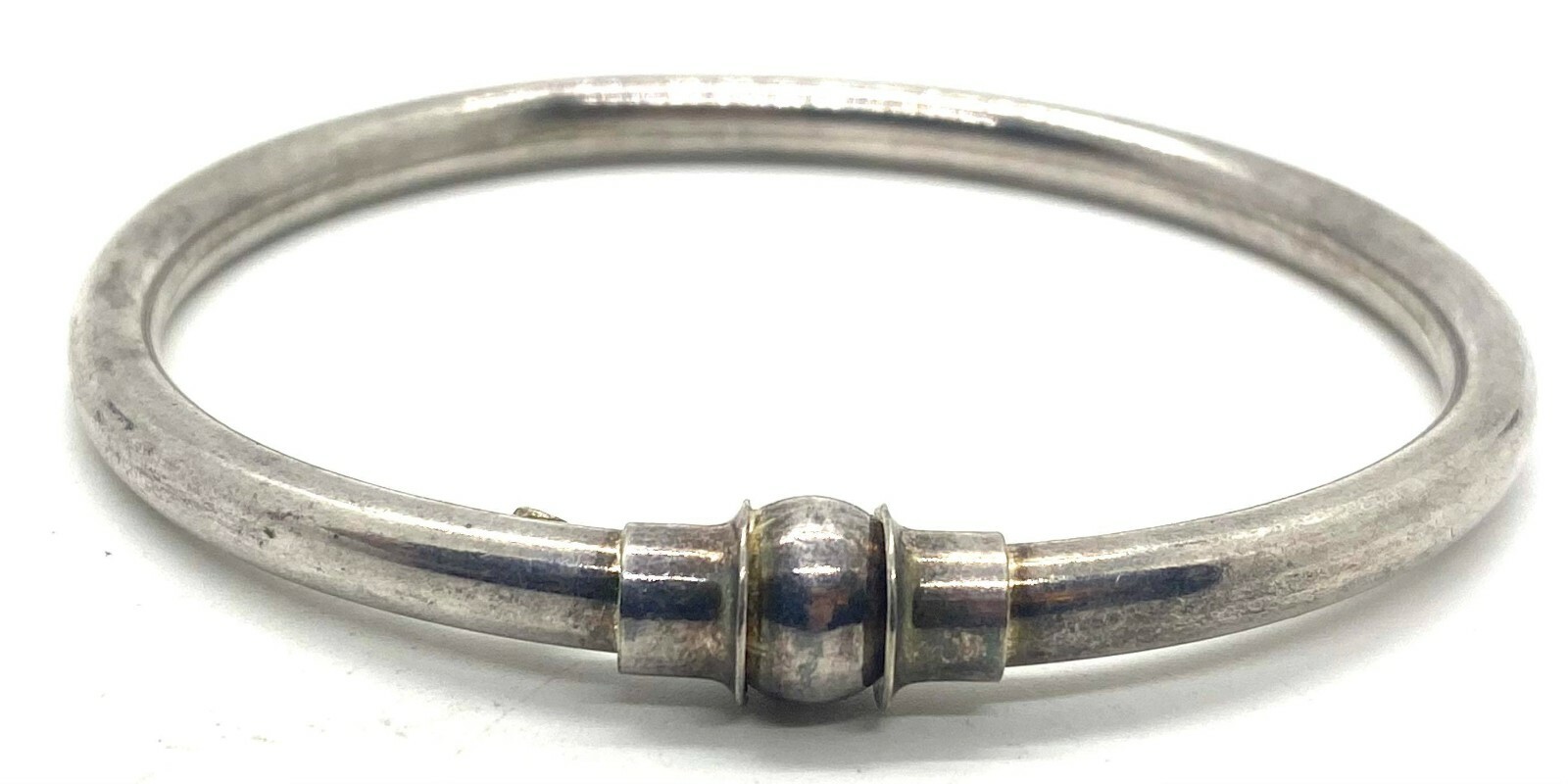 TAL 925 Sterling Silver Sphere Sculpture Cuff Bracelet