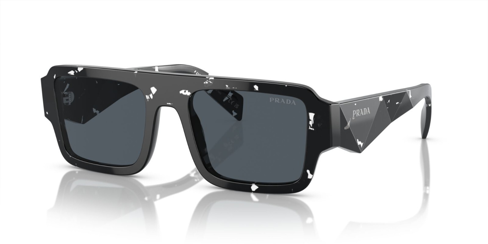 Pre-owned Prada Pr A05s Black Tortoise/dark Grey (15o-70b) Sunglasses In Gray
