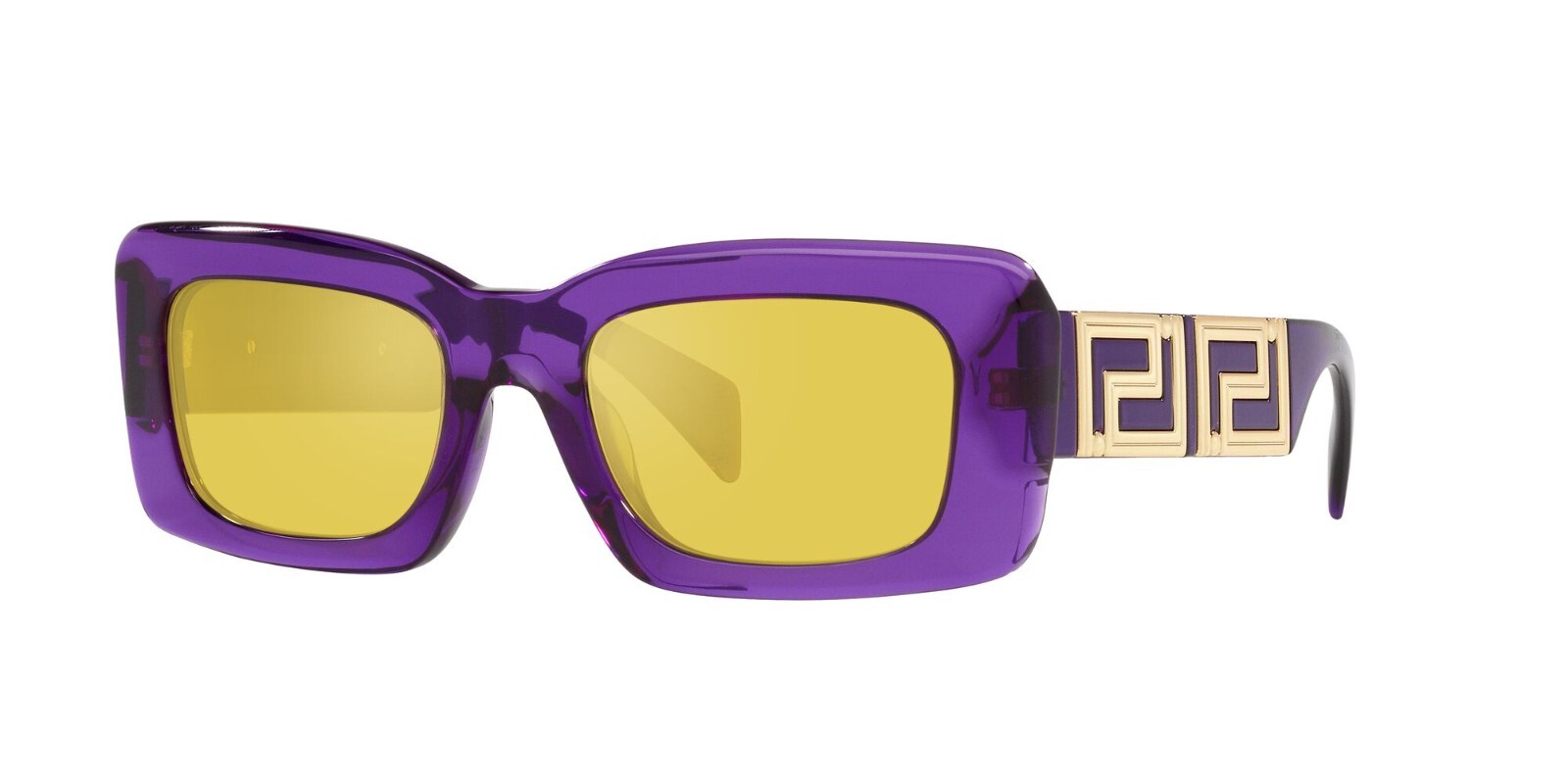 Pre-owned Versace Ve 4444u Transparent Violet/yellow (5408/v9) Sunglasses