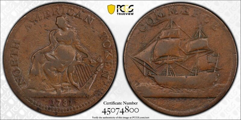 1781 North American Token - Colonial Copper Coin - PCGS VF25 - Choice