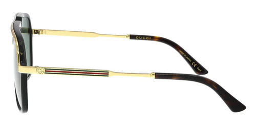 Pre-owned Gucci Gg0200s-001 Pilot Black In Green