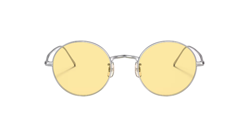 Pre-owned Oliver Peoples 0ov1293st-485036r6 Round Silver In Yellow