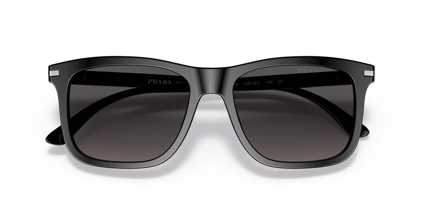 Pre-owned Prada Pr 18ws 1ab-09g Black/grey Shaded Polarized Sunglasses Brand Authentic