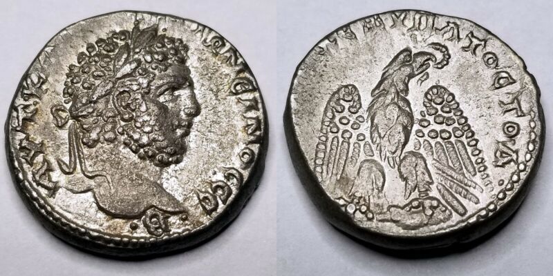 198-217ad Ancient Syria Antioch Caracalla Ar Tetradrachm Coin