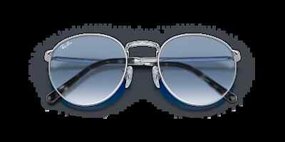 Pre-owned Ray Ban Ray-ban Round Sunglasses, Yeslver Frame, Clear Degreesent Blue Lens, 50mm