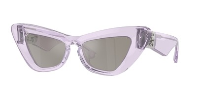 Pre-owned Burberry Be4421u 40956g Violet Light Grey Mirror Silver 51 Mm Women's Sunglasses