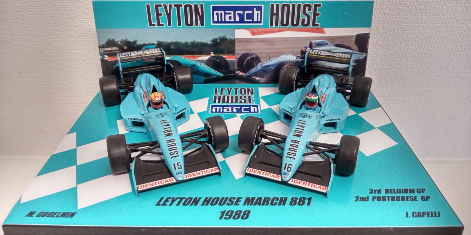 CONVERSION RARE 2 CAR SET 1/43 LEYTON HOUSE MARCH 881 1988 CONVERSION RARE 2 CAR SET 1/43 LEYTON HOUSE MARCH 881 1988