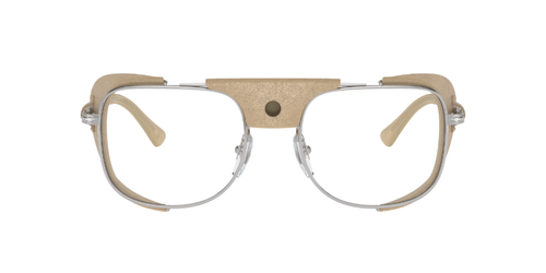 Pre-owned Persol 0po1013sz-551155gh Rectangle Silver In Gray