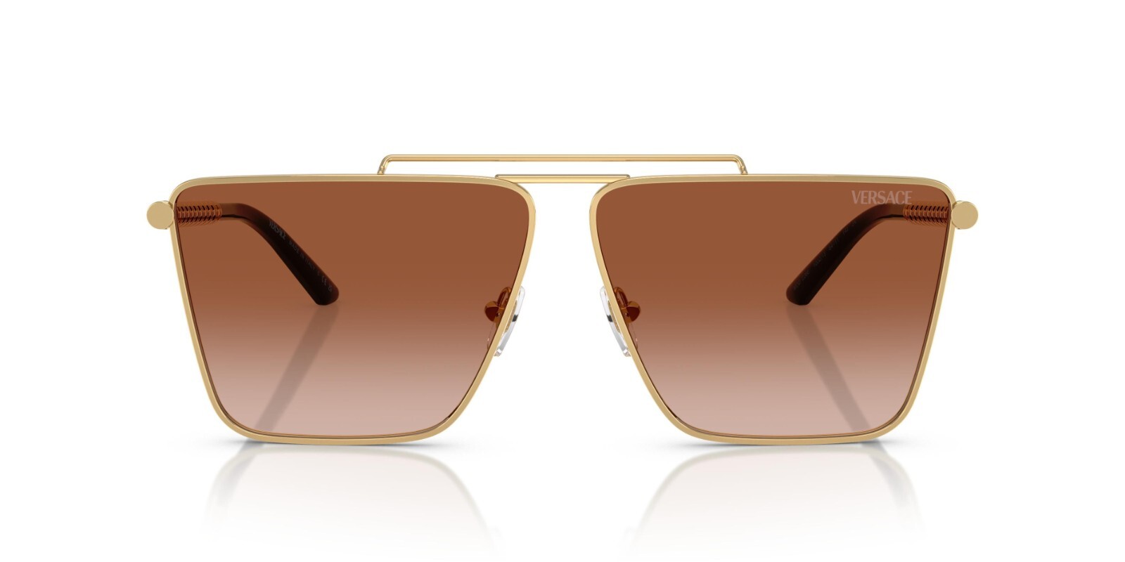 Pre-owned Versace Ve 2266 Gold/brown Shaded (1002/13) Sunglasses