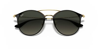 Pre-owned Ray Ban Ray-ban Rb3546 Sunglasses, Black Frame, Gold Grey Gradient Lens, 52mm