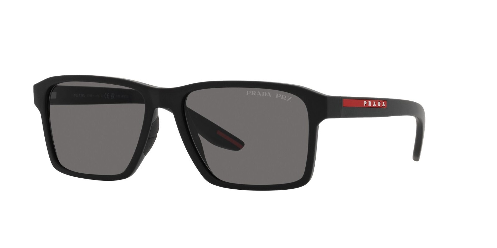 Pre-owned Prada Linea Rossa Sps 05ys Rubber Black/dark Grey Polarized (dg0-02g) Sunglasses In Gray