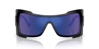 Pre-owned Versace Sunglasses Ve4451 Gb1/55 Black / Green Mirror Blue Electric Lens