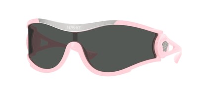 Pre-owned Versace Ve4475 548587 Pink Dark Grey 42 Mm Unisex Sunglasses In Gray