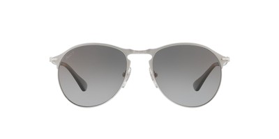 Pre-owned Persol Po7649s 1068m3 Mt Silver Grad Green Polarized 53 Mm Men's Sunglasses