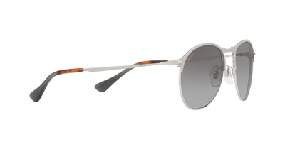 Pre-owned Persol Po7649s 1068m3 Mt Silver Grad Green Polarized 53 Mm Men's Sunglasses