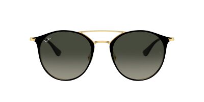 Pre-owned Ray Ban Ray-ban Rb3546 Sunglasses, Black Frame, Gold Grey Gradient Lens, 52mm