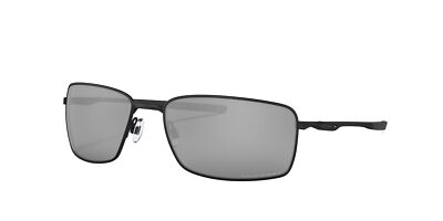 Pre-owned Oakley Square Wire Sunglasses, Matte Black Frame, Black Iridium Polarized Lens