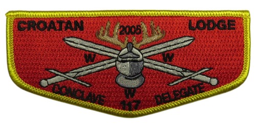 Croatan Lodge 117 East Carolina Council NC 2005 Flap YEL Bdr