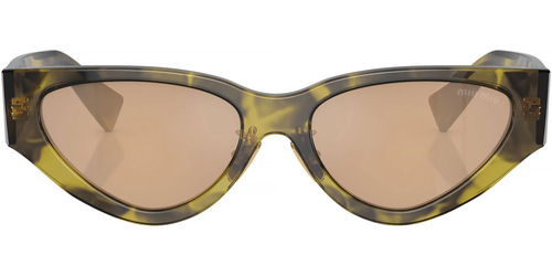 Pre-owned Miu Miu 0mu03zs-5413q40d Cat Eye Brown In Silver