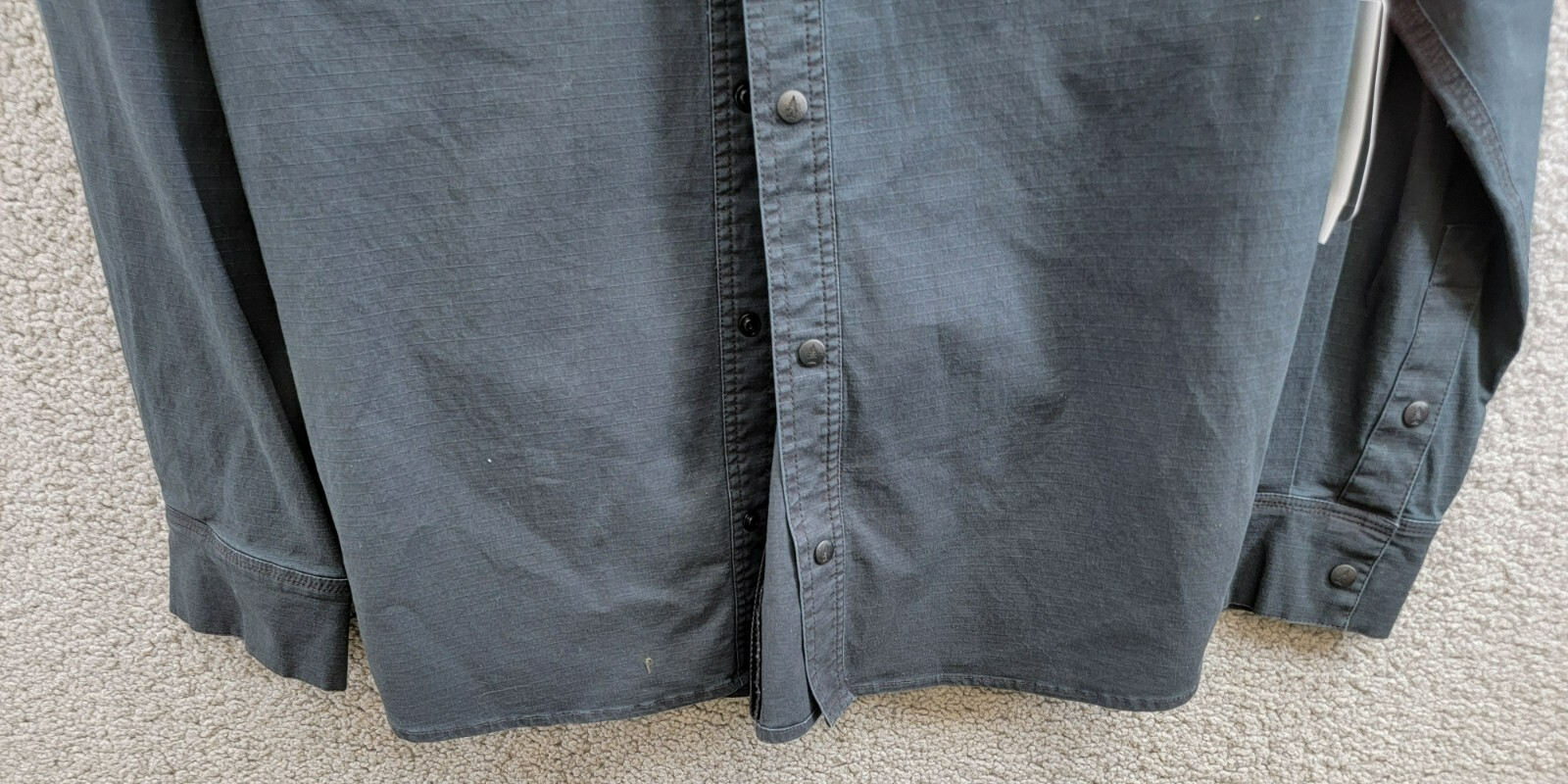 BASS OUTDOOR Ripstop Utility Shacket Men's M Black Beauty Snap Front Long Sleeve - Picture 4 of 19